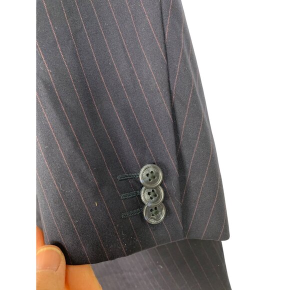 Corneliani for Saks Mens Extra Fine Wool Suit Jacket 40R Italy RY10366 Red Pin - Picture 9 of 12